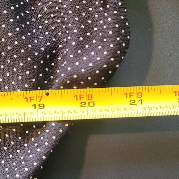 Union‑Made ILGWU Navy Polka‑Dot Dress 60s/70s Elastic Waist Midi ~Sz 8 - Picture 6 of 10